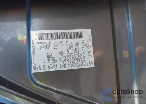 2015 Nissan Pathfinder S from USA, damaged, VIN 5N1AR2MM3FC646168